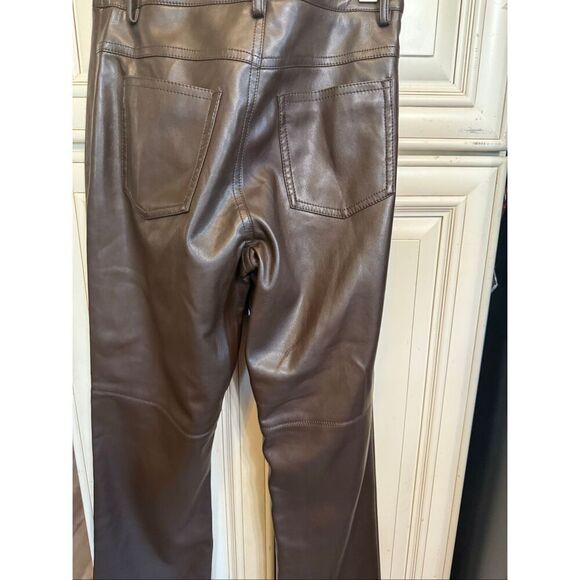Jakke Women's High Rise Faux Leather Cindy Trousers Chocolate Small NWT - Picture 2 of 11